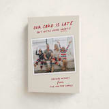 "Late but Great" - Holiday Cards in Berry by Louise Kay - Folded Card