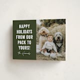 "Our Pack to Yours" - Holiday Cards in Evergreen by Brooke Chandler - Folded Card