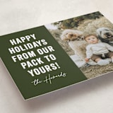 "Our Pack to Yours" - Holiday Cards in Evergreen by Brooke Chandler - Detail