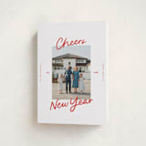 "A Simple Cheers" - Holiday Cards in Holly Berry by Abbigail Lim - Folded Card
