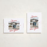"A Simple Cheers" - Holiday Cards in Holly Berry by Abbigail Lim - Photo Orientation Options
