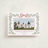 "Laurel Wreath" - Holiday Cards in Holly Berry by Wildfield Paper Co - Front