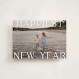 "New Year Happiness" - Holiday Cards in Cotton by Angela Thompson - Front