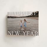 "New Year Happiness" - Holiday Cards in Cotton by Angela Thompson - Folded Card