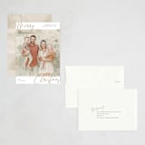 "Modern Script" - Holiday Cards in Taupe by Katy Shen - Assembled