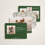 "Nutcracker Toile" - Holiday Cards in Fir by Teju Reval - Back of Card Options