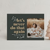 "Never Again" - Holiday Cards in Charcoal by Robert and Stella - Front