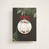 "Ornament Branch" - Holiday Cards in Coal by Everett Paper Goods - Front