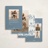 "Christmas Toile" - Holiday Cards in Periwinkle by Jennifer Lew - Back of Card Options