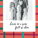 "Colorful Holiday Plaid" - Holiday Cards in Candy Apple by Ampersand Design Studio - Detail