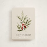 "Simple Sprig" - Holiday Cards in Toasted Almond by Kate Ahn - Front
