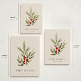 "Simple Sprig" - Holiday Cards in Toasted Almond by Kate Ahn - Formats Available