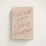 "With Flourish" - Holiday Cards in Rosy Cheeks by Kate Ahn - Folded Card