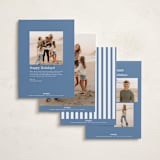 "Yearly checkerboard" - Holiday Cards in Blue Jay by Anupama - Back of Card Options