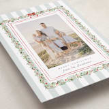 "Coastal Garland" - Holiday Cards in Winter Mint by Everett Paper Goods - Detail