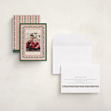 "Festive Block Print" - Holiday Cards in Caramel by Teju Reval - Assembled