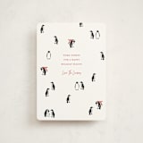 "March of the Penguins" - Holiday Cards in Candy Cane by Lauren Jinhee - Front