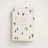 "March of the Penguins" - Holiday Cards in Candy Cane by Lauren Jinhee - Folded Card