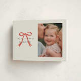 "Painted Bow" - Holiday Cards in Peppermint by Laura Hankins - Folded Card
