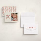 "Painted Bow" - Holiday Cards in Peppermint by Laura Hankins - Assembled