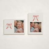 "Painted Bow" - Holiday Cards in Peppermint by Laura Hankins - Photo Orientation Options