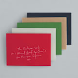 "Groovy Stripe" - Holiday Cards in Avocado by 2birdstone - Premium Envelope Options