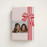 "ribbon wrapped" - Holiday Cards in Poinsettia by Angela Marzuki - Folded Card