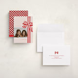 "ribbon wrapped" - Holiday Cards in Poinsettia by Angela Marzuki - Assembled