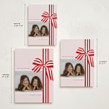 "ribbon wrapped" - Holiday Cards in Poinsettia by Angela Marzuki - Formats Available