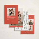 "Holly Garland and Bow" - Holiday Cards in Candy Cane by Paula Pecevich - Back of Card Options