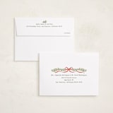"Holly Garland and Bow" - Holiday Cards in Candy Cane by Paula Pecevich - FREE Recipient Addressing