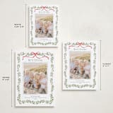 "Holly Garland and Bow" - Holiday Cards in Candy Cane by Paula Pecevich - Formats Available