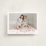 "Corner Slant" - Holiday Cards in Berry by Kelly Schmidt - Front
