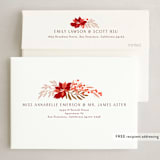 "Poinsettia Leaves Pattern" - Holiday Cards in Wine by Alethea and Ruth - FREE Recipient Addressing