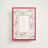 "Village Frame" - Holiday Cards in Cranberry by Baumbirdy - Front