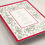 "Village Frame" - Holiday Cards in Cranberry by Baumbirdy - Detail