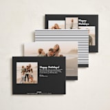 "Border" - Holiday Cards in Charcoal by JoAnn Jinks - Back of Card Options