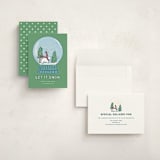 "Snow Globe" - Holiday Cards in Spearmint by Lauren Jinhee - Assembled