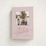 "Glide" - Holiday Cards in Holly Berry by Everett Paper Goods - Folded Card