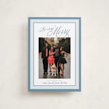 "Merry Striped Frame" - Holiday Cards in Frost by Alston Foster - Front