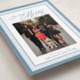 "Merry Striped Frame" - Holiday Cards in Frost by Alston Foster - Detail
