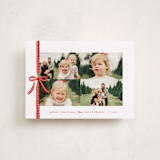 "Dotted Ribbon" - Holiday Cards in Candied Apple by Olivia Raufman - Front