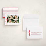 "Dotted Ribbon" - Holiday Cards in Candied Apple by Olivia Raufman - Assembled