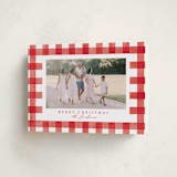 "Merry Gingham" - Holiday Cards in Santa Suit by Brooke Chandler - Folded Card