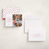 "Here Comes Santa Paws" - Holiday Cards in Cherry by Everett Paper Goods - Assembled