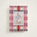 "cozy checked plaid" - Holiday Cards in Cranberry by Carrie Moradi - Front