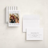 "Modern Editorial" - Holiday Cards in Licorice by Ekko Studio - Assembled