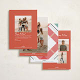 "Fancy Plaid" - Holiday Cards in Snow by Petra Kern - Back of Card Options