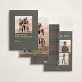 "Antiqued Plaid" - Holiday Cards in Rustic by Makewells - Back of Card Options