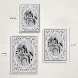 "Peaceful Blooms in Blue" - Holiday Cards in Porcelain by Sabrin Deirani - Formats Available